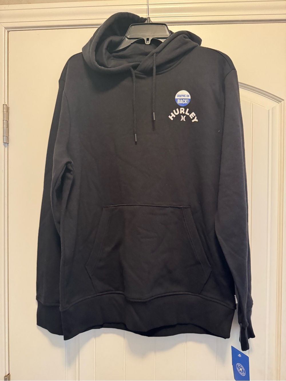 Hurley Black Pullover Hoodie with Small Chest Logo